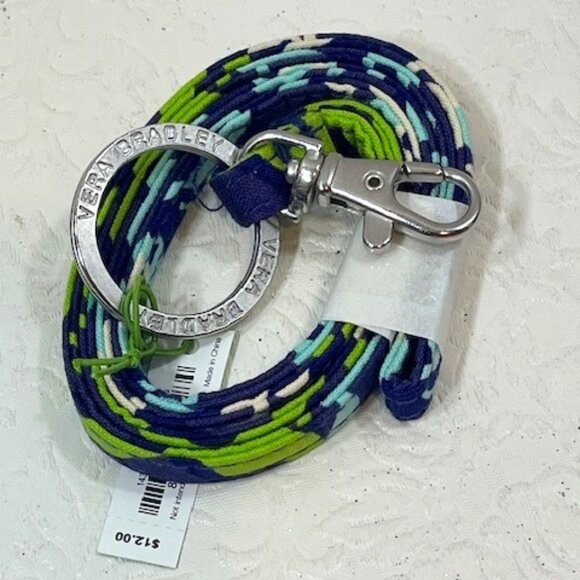 Vera Bradley Lanyard Katalina Blues Design Clip & Key Ring/Keychain NWT - Picture 1 of 6